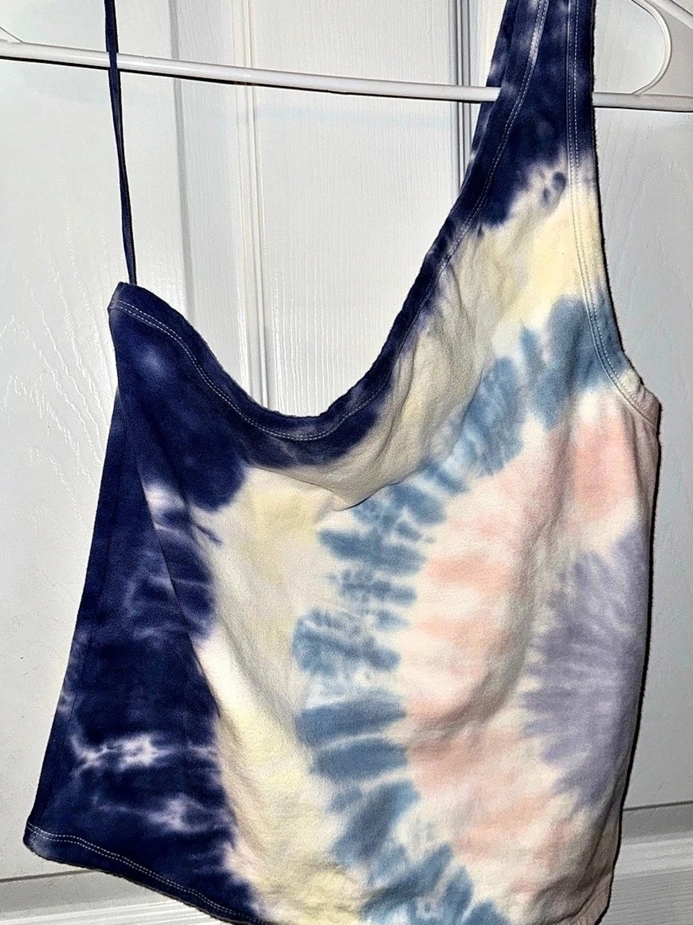 American Eagle Tie Dye One Shoulder Tank Top Blue & Pink Medium